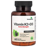 Futurebiotics, вітаміни K2 і D3, посиленої дії, 60 капсул
