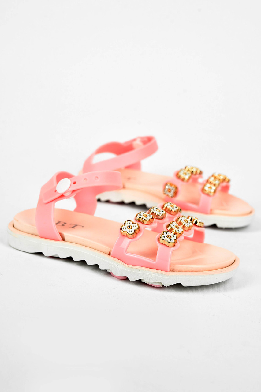 Босоніжки дитячі для дівчинки світло-рожевого кольору 200033P, фото 1