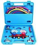 Манометричний 2-вентильний колектор для фреону R-134A Набір для обслуговування систем кондиціювання, фото 2