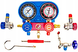 Манометричний 2-вентильний колектор для фреону R-134A Набір для обслуговування систем кондиціювання, фото 3