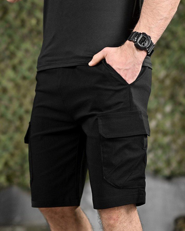 Міські стрейчеві шорти AHILES чорні ДЛ6358, фото 1