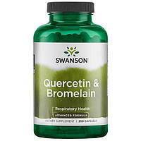 Кверцетин і Бромелайн, Quercetin,Bromelain, Swanson, 250 капсул