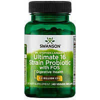 Пробіотики Dr. Stephen Langer's Swanson (Ultimate 16 Strain Probiotic with FOS) 3.2 мільярд КОЕ 60 капсул