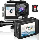 Екшн-камера водонепроникна з двома дисплеями та пультом Action Camera Q60AR 12MP 4K 60 FPS WiFi, фото 4