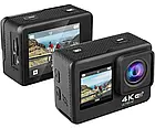 Екшн-камера водонепроникна з двома дисплеями та пультом Action Camera Q60AR 12MP 4K 60 FPS WiFi, фото 9