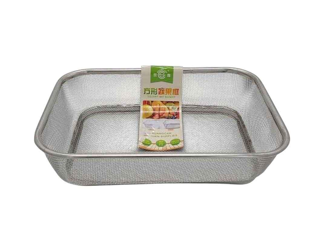 Сито нерж. прямокутне дрібна сітка 30*22*7 см VT6-20317 19983 ТМ VITOL