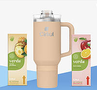 Термокружка Cirkul и 2 картриджа (Фруктовый микс, Тропик) Нержавеющая Сталь 1200 мл Tumbler All-Day Apricot 41