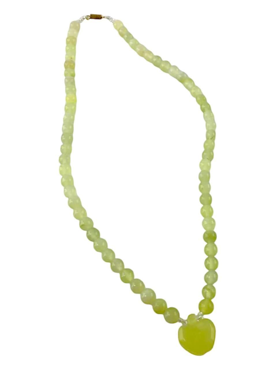 Намисто нефритове з кулоном "Яблуко" (22,5 см), фото 1