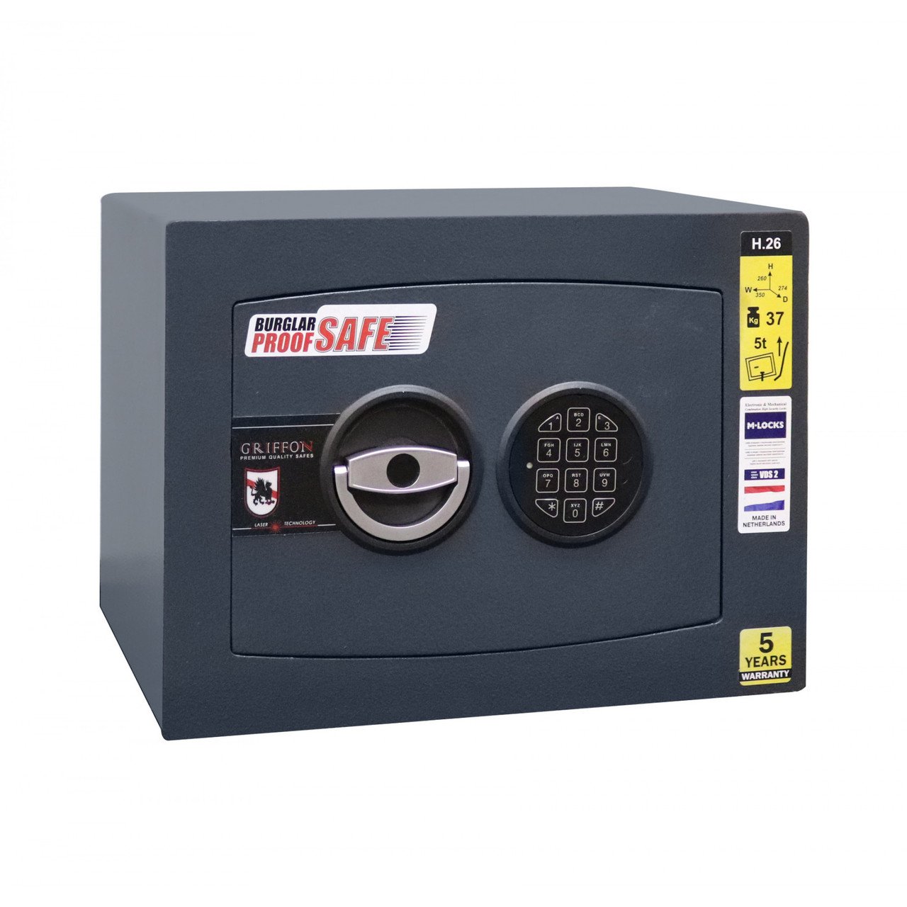 Сейф зламостійкий Griffon H.26.E DARK GREY
