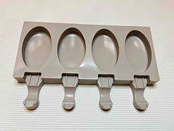 Форма для морозива Empire Овал, 4 шт, харчовий силікон, 19×9 см, антипригарна, для духовки та морозилки