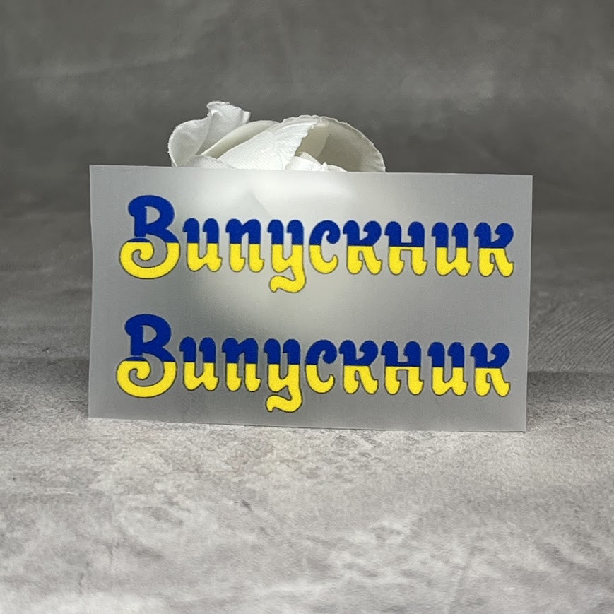 ТермоНаклейка - Випускник (арт 018053), розмір 1,2*5,0 см (однієї наліпки), 1 пара, Різнокольоровий