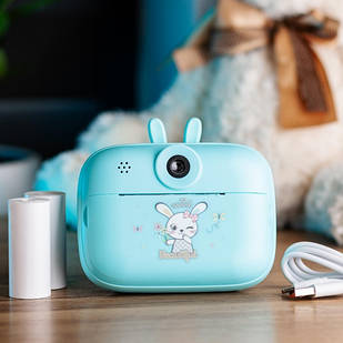 Фотоапарат моментального друку Зайчик Print Camera MA458 Блакитний