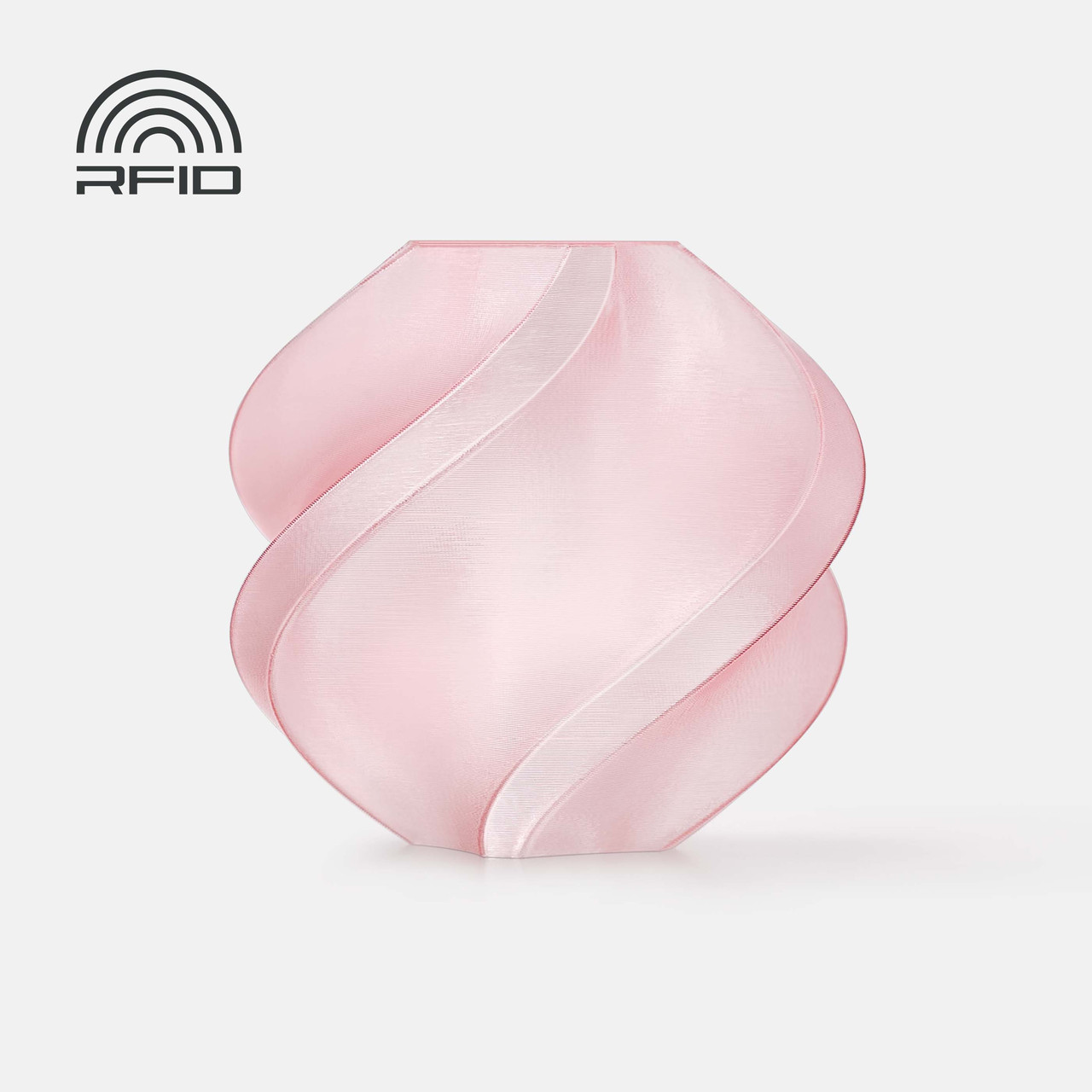 Пластик Bambu Lab PETG Translucent Pink (32200), Reusable Spool, 1.75мм, 1кг, 330м, 230-260°C, Рожевий філамент для 3Д-друку