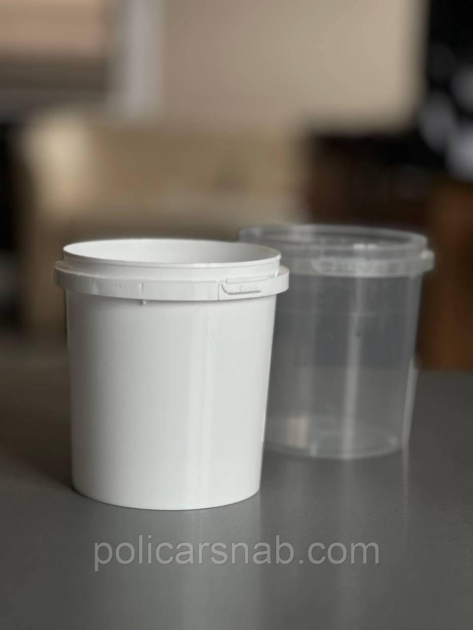 Контейнер з кришкою білий 500 мл Пластикове відерце Vital-Plast з кришкою Ємність для зберігання