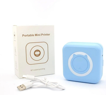 Мобільний термопринтер Mini Printer C15BBB для друку зі смартфона без чорнила