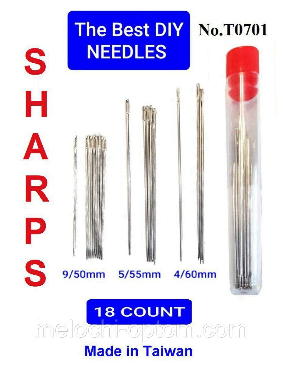 Набір ручних гострих голок SHARPS 18 штук в тубусі №Т0701