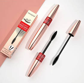 Туш водостійка для вій 2в1 Yanqina 4d Mascara Чорна iC227