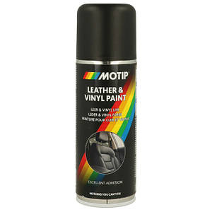 Фарба аерозольна для шкіри Motip Leather Paint матова Чорна 200 мл