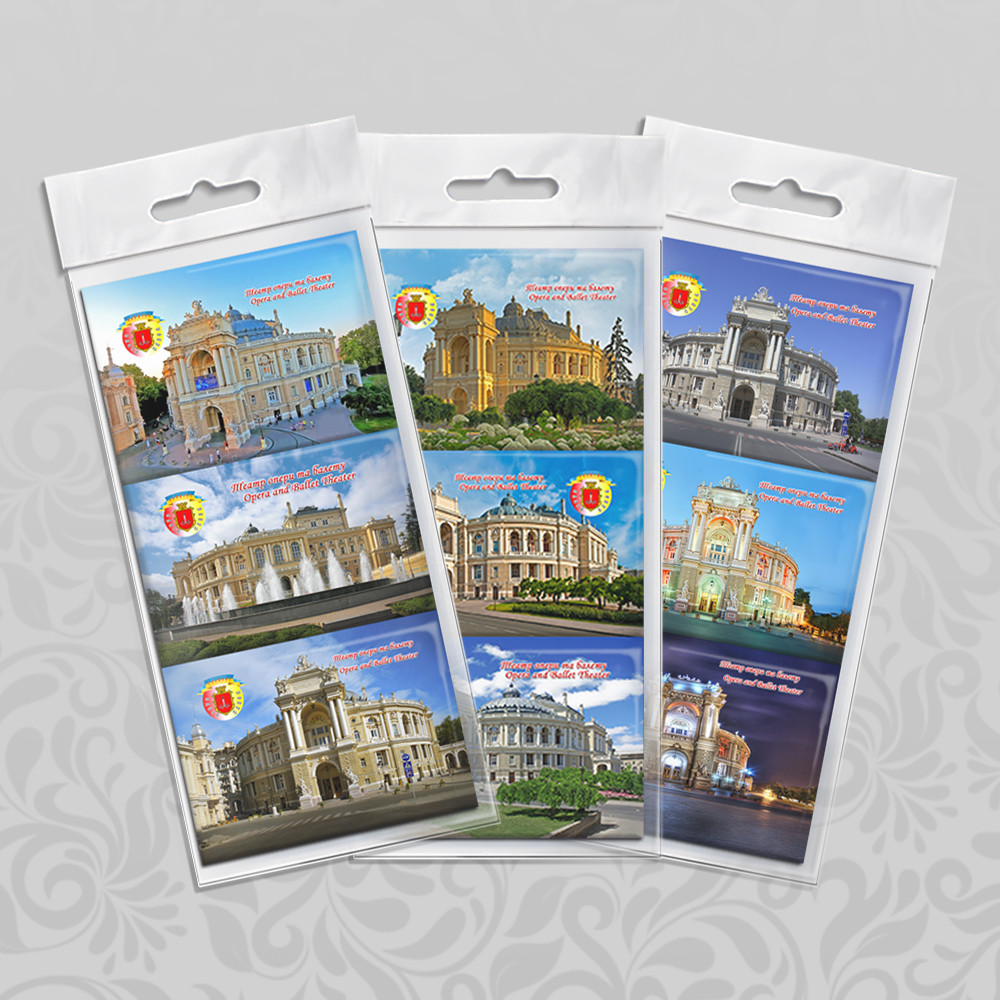 Набір магнітів А8 на картоні 3 штуки Одеса в асортименті, фото 1