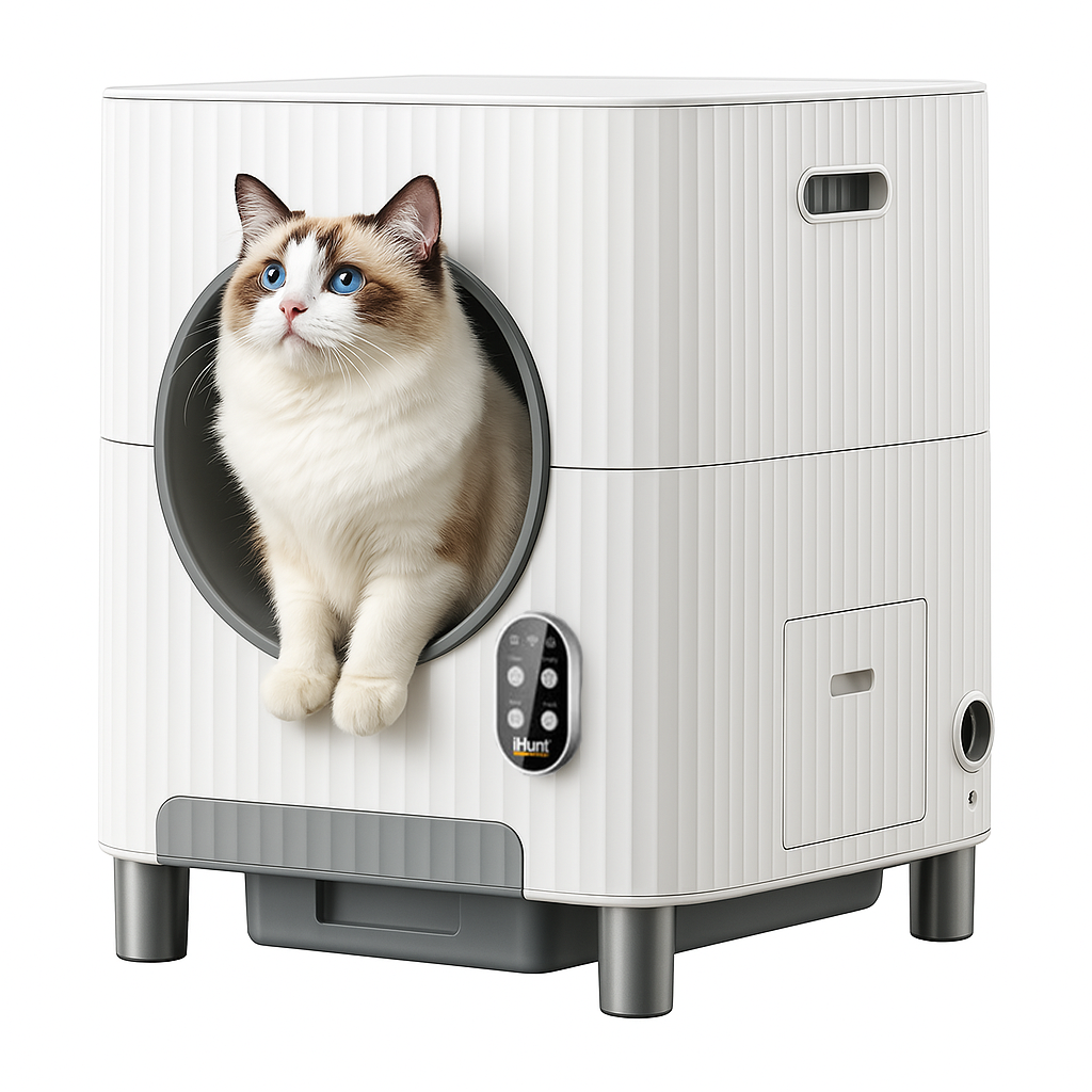 Автоматичний лоток для котів iHunt Smart Cat Litter V3 з самоочищенням, фільтрацією запахів та інтелектуальним управлінням