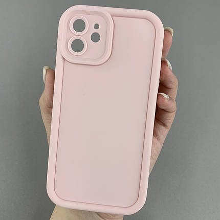 Чохол для Apple iPhone 12 силіконовий чохол з великими бортиками на телефон айфон 12 рожевий n5v, фото 1