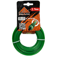 Струна КРУГЛАЯ 2.7мм*15м-(зелена з кордом)