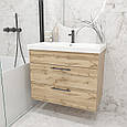Комплект у ванну кімнату з 3-х позицій \ тумба з умивальником \ шафа у ванну кімнату \ стелаж у ванну кімнату Дуб Тахо, фото 7