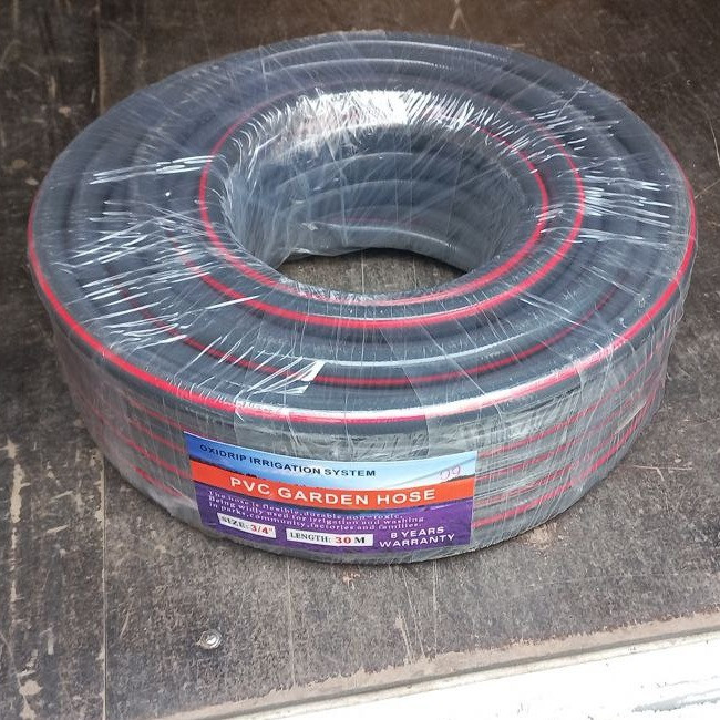 Шланг садовий 3/4" (30м) PVC армований поливальний чорний (Корея)