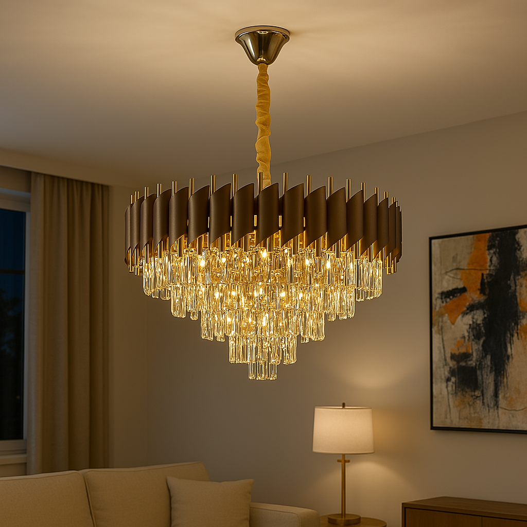 Люстра кришталевий каскад Diasha цоколь  ламп 11 шт колір  9001-600CF+SGD