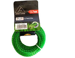 Струна круч. квадрат 2.7мм*15м-(зелена з кордом)
