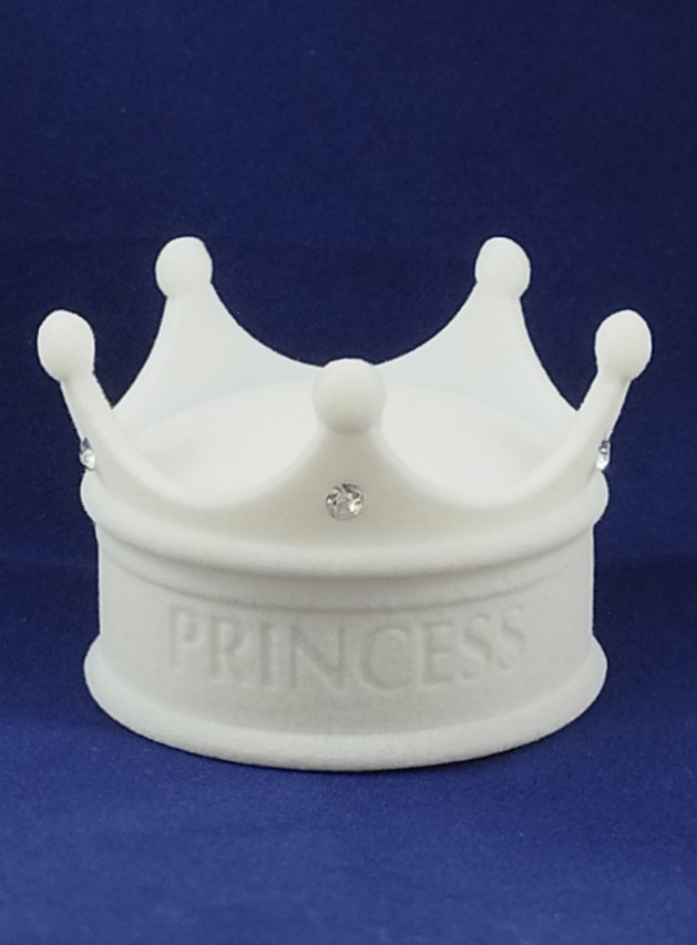 Футляр для каблучки оксамитовий "Корона" білий157, фото 1