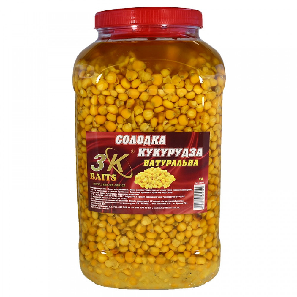 Прикорм Солодка кукурудза 3KBaits Натуральна 5 л (3KB1826)