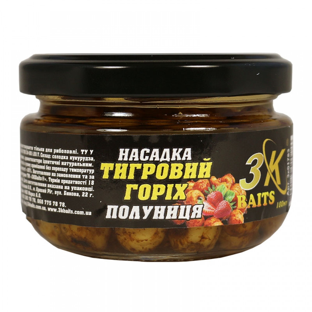 Насадка 3KBaits Тигровий горіх Premium Полуниця 100 мл (3KB1847)