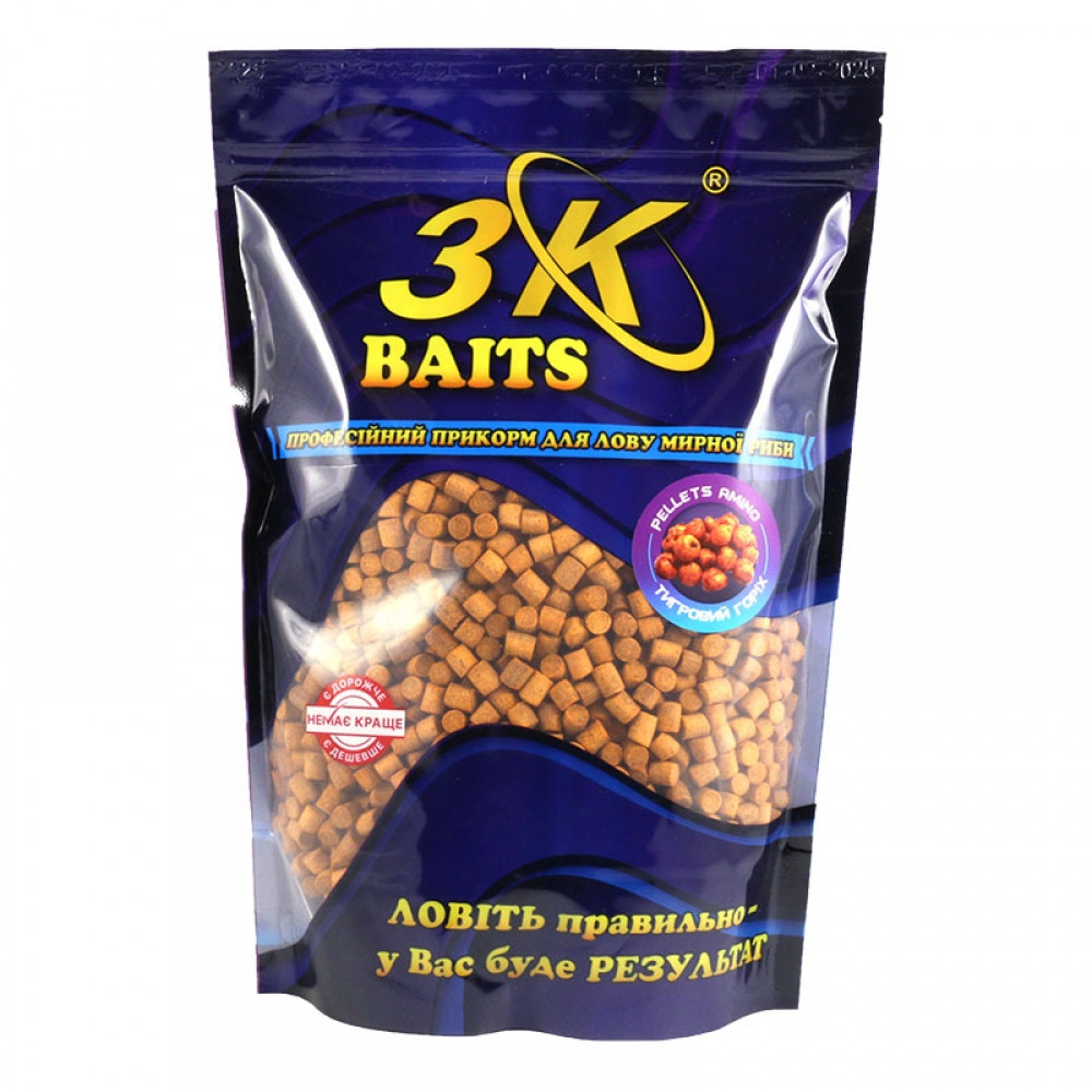 Пеллетс 3KBaits Amino Тигровий горіх 6 мм 800 г (3KB1860)