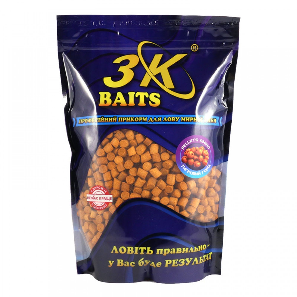 Пелетс 3KBaits Amino Тигровий горіх 8 мм 800 г (3KB1862)