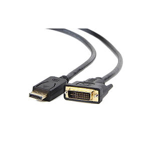 Кабель мультимедійний Display Port to DVI 24+1pin, 1.0m Cablexpert (CC-DPM-DVIM-1M) DisplayPort, DVI, фото 1