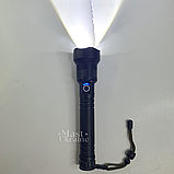 Акумуляторний ручний ліхтарик X-Balog, світлодіодний ліхтарик з 4 режимами свічення Чорний BL-X92-P70, фото 8