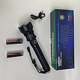 Акумуляторний ручний ліхтарик X-Balog, світлодіодний ліхтарик з 4 режимами свічення Чорний BL-X92-P70, фото 3