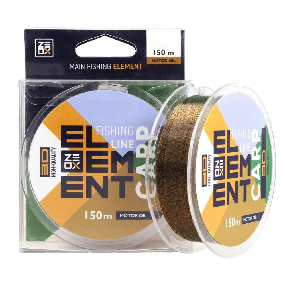 Волосінь ZEOX 3D Element Carp 150м 0.285мм 21lb Motor Oil (3KB1897)