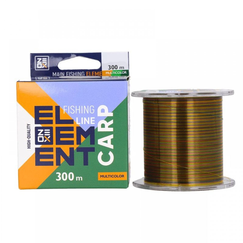 Волосінь ZEOX Element Carp 300м 0.285мм 21lb Multicolor (3KB5007)