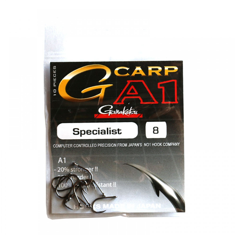 Крючок GAMAKATSU A1 G-CARP SPECIALIST №8, в уп. 10 шт (3KB5021)