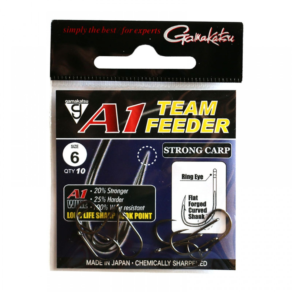 Крючок GAMAKATSU A1 TEAM FEEDER Strong Carp №6, в уп. 10шт (3KB5023)