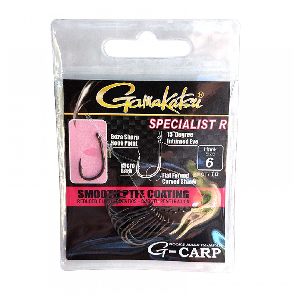 Крючок GAMAKATSU G-CARP SPECIALIST R №6, в уп. 10 шт (3KB5026)