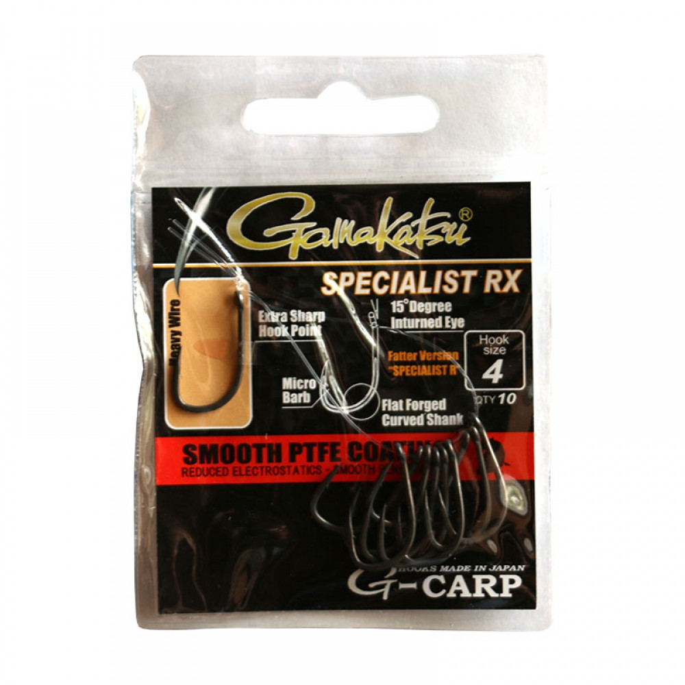 Крючок GAMAKATSU G-CARP SPECIALIST RX №4, в уп. 10 шт (3KB5028)