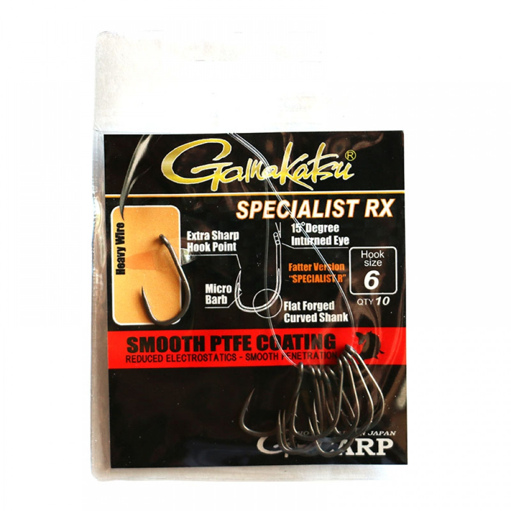 Крючок GAMAKATSU G-CARP SPECIALIST RX №6, в уп. 10 шт (3KB5029)