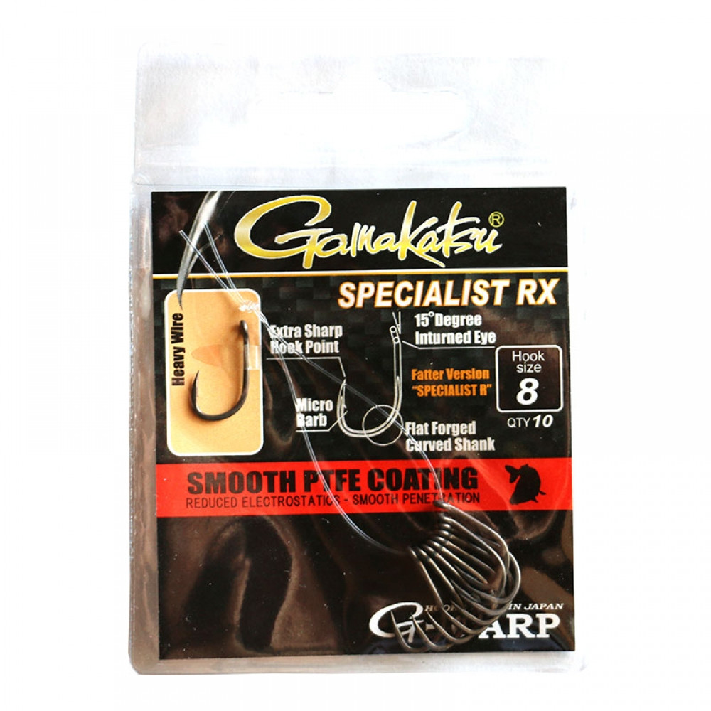 Крючок GAMAKATSU G-CARP SPECIALIST RX №8, в уп. 10 шт (3KB5030)