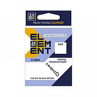 Застібка з вертлюгом ZEOX Swivel Hooked Snap 222BN No10, у пап. 10 шт. (3KB5070)