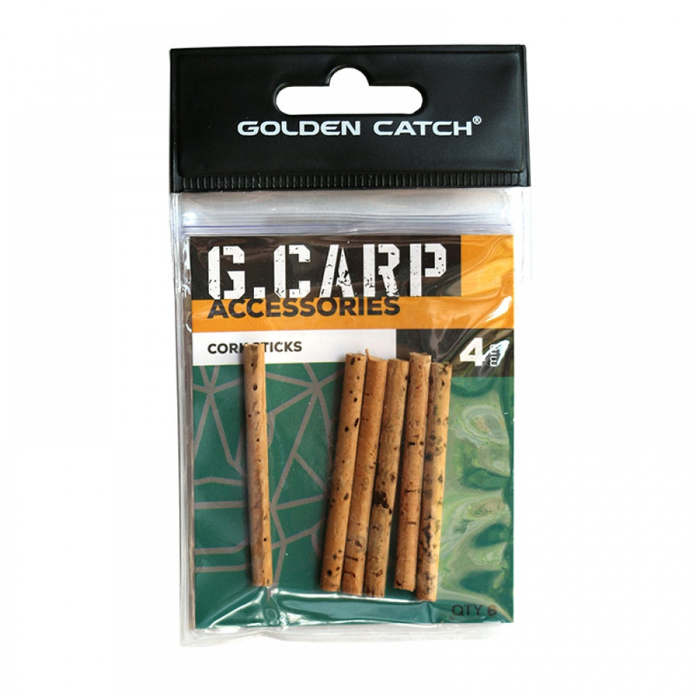 Палички коркові Golden Catch G.Carp Cork Sticks 4 мм, у пап. 6 шт. (3KB5075)