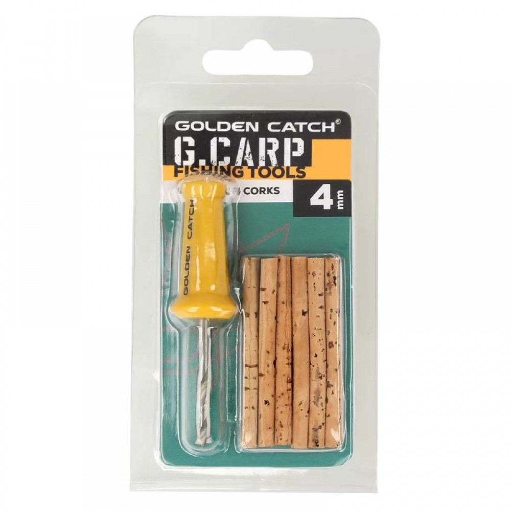 Свердло з корковими паличками Golden Catch G.Carp Bait Drill + Corks 4 мм (3KB5119)