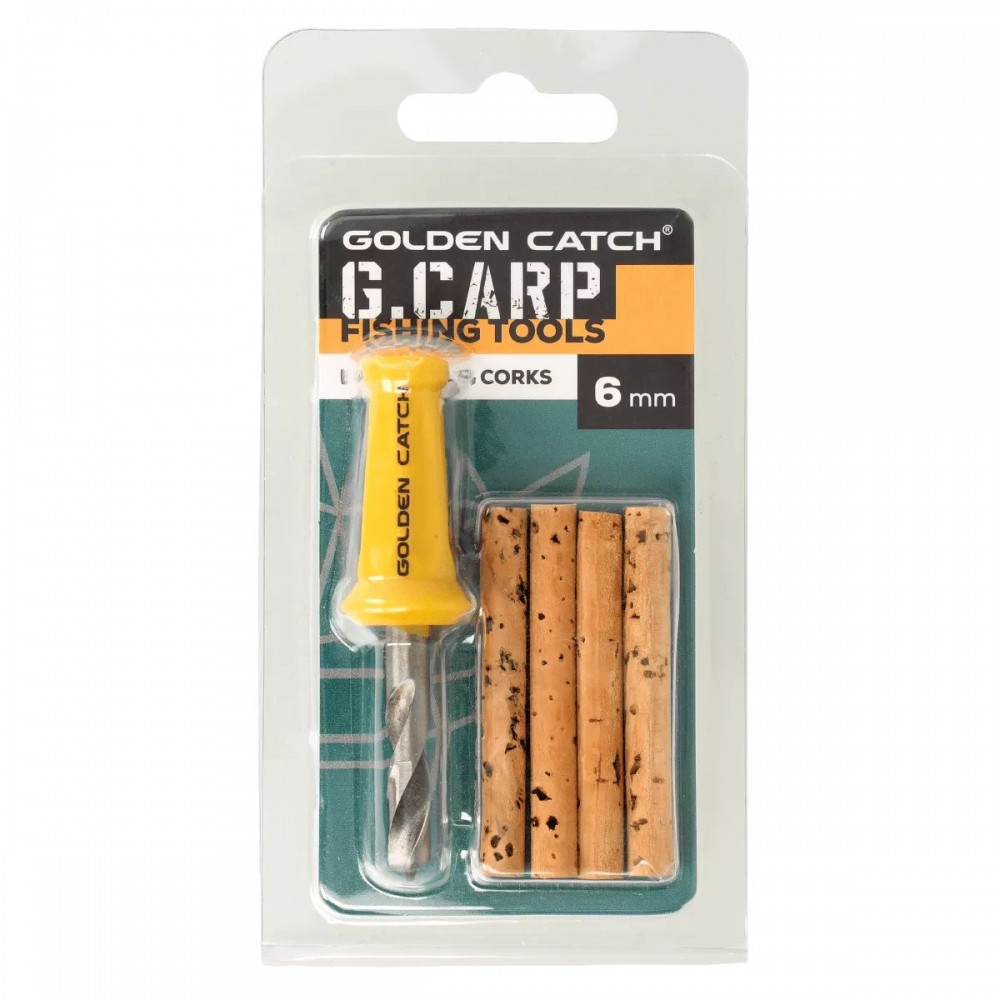 Свердло з корковими паличками Golden Catch G.Carp Bait Drill + Corks 6 мм (3KB5120)